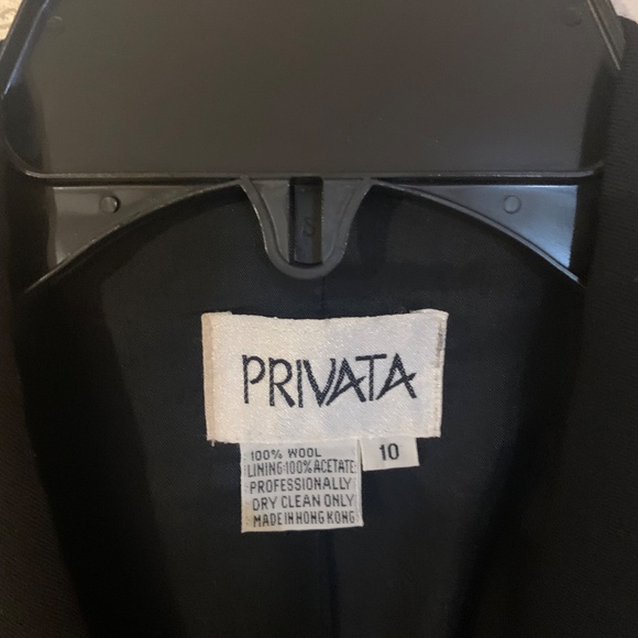 Privata Black/Ivory/Gold Embellished Wool Lined Blazer sz 10 - Picture 2 of 5